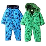 (ブルー/80cm)ベビー服 男の子 カバーオール ジャンプスーツ 長袖 Moujonjon ムージョンジョン 中綿 シャギーボア 動物柄 カバー付き 男児 ベビー