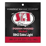 SIT STRINGS エスアイティストリングス エレキギター弦 PowerWound EXTRA LIGHT S942 .009-.042 【国内正規品】