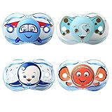RazBaby Keep-It-Kleen Pacifiers - (Adam Airplane, Elfy Elephant, Ethan Penguin and Finley Clown Fish