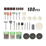 KKmoon 100点セット ミニルーター アクセサリー セット 収納ケース付き 1/8 "シャンク サンディング 研削 ブラッシング 研磨 ビットセット