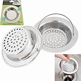 Fengbao 2ピース　ステンレススチールキッチンシンク排水口ストレーナ　ツバ広　4.3インチ直径
