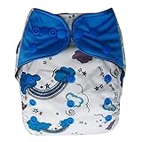 Charcoal Bamboo AIO All In One Cloth Diaper with Pocket (Cloud) by Ecoable