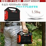ポータブル電源 アウトドア キャンプ 車中泊 停電 小型発電機 コンセント スマホ ノートパソコン 家庭用充電器 42000mAh 100W 地震災害