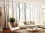 4 Big Birch Tree Wall Decal Nursery Removable Vinyl Tree Wall Sticker for Living Room Wall Decor Mur