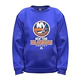NHLニューヨークIslanders長袖フリースクルーネックトップ、M、ロイヤル