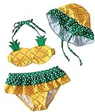 キッズベビーガールズキュートパイナップルホルターtwo-piecesビキニセット水着with Hat カラー: イエロー