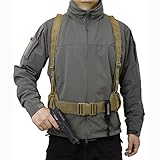 OneTigris　タクティカルパットベルト　ベルトホルダー　サバゲー用　サスペンダー付き　MOLLE対応　ポーチ･ホルスター･フックなど装着可能 (タン)