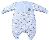 エルフ ベビー(Fairy Baby)新生児スリーパー 赤ちゃん寝袋 防寒秋冬用 長袖 2Way 動物柄 ブルー