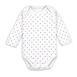 エルフ ベビー(Fairy Baby)ベビーロンパース ボディスーツ 肌着 長袖 (サイズ：7-9M) レッド星柄+ホワイト