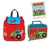 Stephen Joseph Quilted Backpack, Lunch Box, and Coloring Book Set, Farm [並行輸入品]