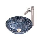 Vigo Rioガラス容器シンクとOtis蛇口with Pop Up、つや消しニッケル