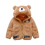 ZUOMAベビー　子供服　ガールズ　ボーイズ　綿入れ上着　ラシャコート　チェスターコート　ムートンコート　フード　0-3歳　厚手 (80, カーキ)
