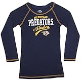 Girls Nashville Predatorsクルーネック長袖グリッターTシャツ