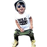 Tovadoo 子供服 ベビー服 男の子 トップス+ズボン セットアップ 長袖 秋冬 ワイルドチャイルド ファッション ヒップホップ風 保育園 旅行