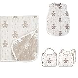 ソレイアード SOULEIADO モンヌヌース ブラウン 6重ガーゼケット+スリーパー+クリップ&ハンカチスタイ