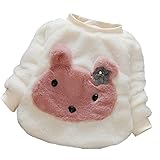 Tonsee ガールズ 超可愛い コート カートゥーンパターン ふわふわ 上着 暖かい 防寒 (70, ホワイト)