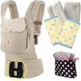 ベビーウエストベルト付エルゴベビー 抱っこ紐 オリジナル/ナチュラルリネン　【正規品2年間保証-SG認定付】本体＋パッド２個+収納ポーチ付 ERGO Baby