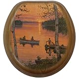 Comfort Seats C1B2R1-758 -17AB Lakeland Sunset Round Oak Toilet Seat, Antique Brass by Comfort Seats