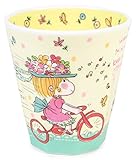 水森亜土 コップ メラミンカップ 全面プリント 270ml サイクリング イエロー