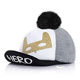 (アバラナサ)Abaranasa子供の野球キャップ（サイズ：47-50cm） 秋冬フェルトボール帽子　女の子　男の子両用　かっこいいハット選べる3色 (ブラック)