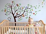 Pop Decors PT-0230-Va Wall Decal and Sticker Nursery Tree with Colorful Parrots 90 [並行輸入品]