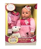 Cuddly Love Baby Dolls 18 "ベビーAllieギフトセット – かわいい赤ちゃん人形with Puppy