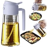 TrendPlain オイルスプレー 料理用 470ml - 2in1 油 スプレー ボトル & ディスペンサー キッチンガジェット エアフライヤー サラダ バーベキュー用 ライラック