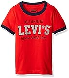 Levi's Big Boys' Radford Applique Ringer T-Shirt Mars Red X-Large [並行輸入品]