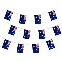 3M Australian Flag String Banner - 10 Small Flags For Party Decor