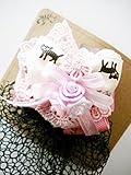 オリジナル ハンドメイド 猫 ベージュリボン レース ローズ ラインストーン バレッタネットNo.69