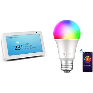 Echo Show 5 (エコーショー5) スクリーン付きスマートスピーカー with Alexa、サンドストーン + Gosund Wifi スマートLED電球 調光 調色 カラー1600万色