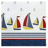 Zicac　お食事マット　食べこぼしマット　滑り止め　防水　4色選択可　テーブルマットとしてご利用頂けます　可愛い　110x110cm (船)