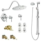 Moen KSPWA-H-TS3112CR Waterhill 10-Inch Rainshower Vertical Spa Kit with Handheld Shower and Slide B