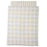 お昼寝用 洗える布団セット《cutecuteサックス》【日本製】 (赤ちゃん用　固綿敷布団, ネイビーバッグ)