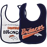 NFL Denver Broncos幼児よだれかけ、2パック ブルー