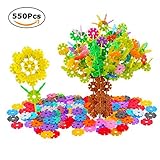 Bestfyスノーフレーク建物ブロック550ピースInterlockingプラスチック建物Discs教育Brain Flakes Stem Toys for Kidsボーイズ、ガールズ、14色