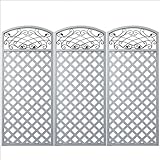 igarden　アイガーデン　ラティス　Ｈ190×Ｗ80cm　アイアン風格子タイプ3枚セット　ナチュラルホワイト　米松製