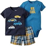カーターズ carter's 男の子用紺車がいっぱいシャツの豪華なお出かけ用上下3点セット (24months(83-86cm)) ... [並行輸入品]