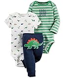 Carter's Baby Boy's 3 Piece Matching Outfit Set-2 Onsies 1 Pant (6M Dinosaur) [並行輸入品]