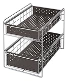 山善(YAMAZEN) シンク下スライドラック 幅30 2段 ダークブラウン SSS-302(DBR)