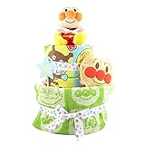 おむつケーキ アンパンマン 2段 出産祝い ベビーギフト タオル スタイ タンバリン ぬいぐるみ anpanman16_17_18