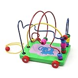 WS-HOME ルーピング おもちゃ ぞうさん ビーズコースター 男の子 女の子 木製 知育玩具 おもちゃ ビー玉 ベビー 赤ちゃん