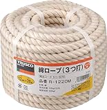 TRUSCO 綿ロープ 白 12mm×20m 3つ打タイプ R1220M
