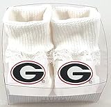 Georgia Bulldogs Boxed Baby Booties withレース