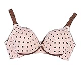 LUERME 授乳用 ブラジャー 妊婦ブラ 下着 前開き　ボタン付き 授乳便利　産後　柔らかい 100%綿 (34, ブラウン)