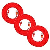 Set of 3 iPhone Lightning Cables, High Strength 10FT (3 Meters) Heavy Duty Lightning Cable USB to Li