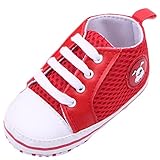 C-Princess子供靴 ベビー スニーカー メッシュシューズ キャンバスシューズ 帆布靴 女の子 男の子 赤ちゃん 軽量 カジュアル スポーツ (11cm, 2レッド)