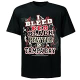 NFL Tampa Bay Buccaneers Football " I Bleedレッドブラック&ピューター – Go Tampa Bay！」Tシャツ、ブラック、XXL