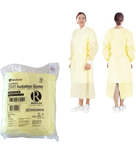 フェルラックNo.40 アイソレーションガウンフリー イエロー 10枚×10袋 0 竹虎 3695837 Amazon | 竹虎 【アイソレーションガウン】 フェルラックNO.40