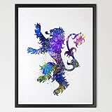 Dignovel Studios 8X10 House Lannister Game of Thrones Watercolor illustration Art Print Nursery deco